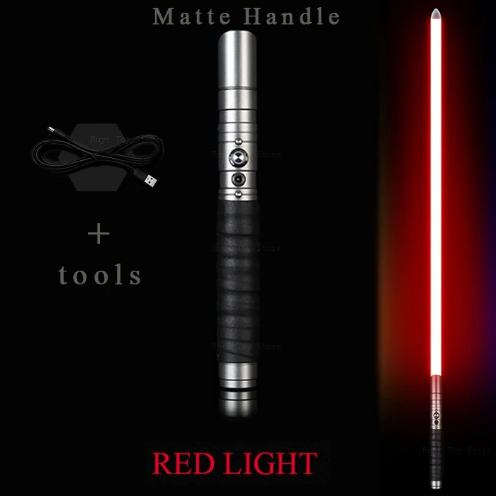 Matte-red Световой меч Jedi sith Luke Light Saber Force FX Heavy Dueling перезаряжаемый меняющийся цвет звук FOC Блокировка металлическая ручка меч - Цвет: Matte-red