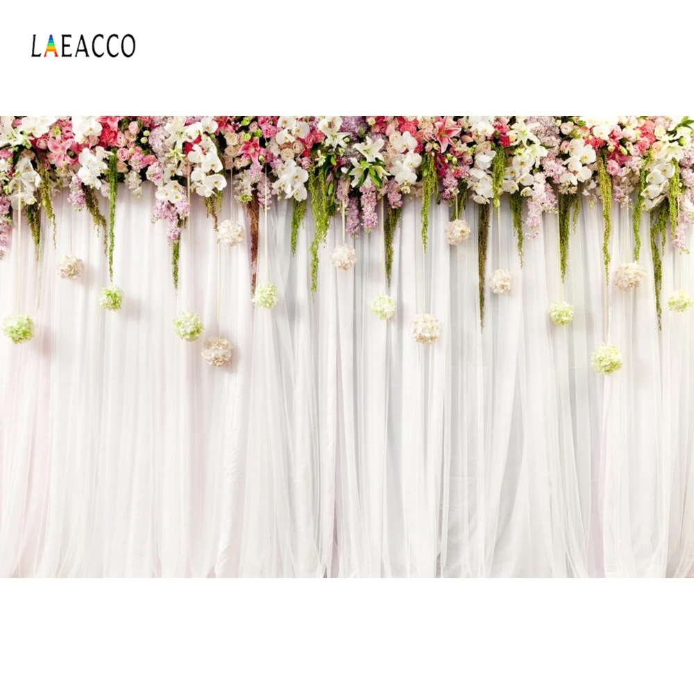 Laeacco свадебный цветок занавес фотографии фоны сцены свадебный портрет индивидуальные фотографические фоны для фотостудии - Цвет: NBK10590