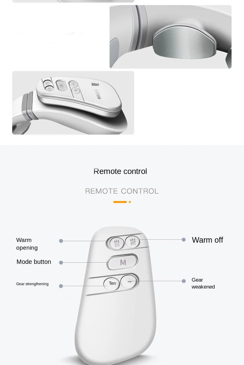 Inteligente sem Fio de Aquecimento Alívio da Dor Pulso Pescoço Massageador Dezenas Ferramenta Cuidados Saúde Relaxamento Carregamento Usb Cervical Ems 21 Beleza e saúde