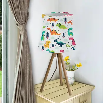 

Vintage Fabric Lampshade Table Desk Bed Lamp Cover White Dinosaur Holder Chandelier Lamp Shade For Home Decoration Light Cover