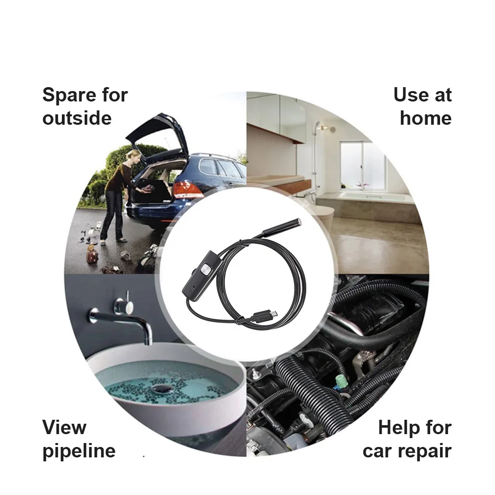 KERUI Mini Endoscope Camera 7mm/5.5mm USB Camera for Android Phone PC Inspection Camera Borescope Flexible IP67 Waterproof 6 LED - Image 6