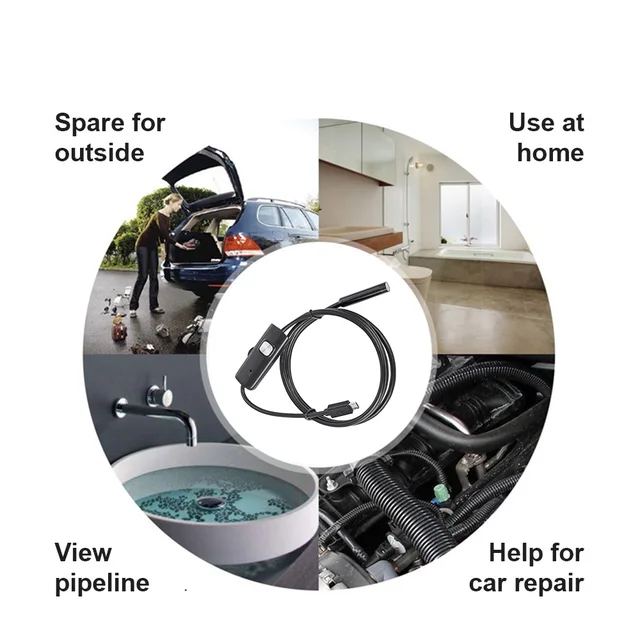 KERUI Mini Endoscope Camera 7mm/5.5mm USB Camera for Android Phone PC Inspection Camera Borescope Flexible IP67 Waterproof 6 LED - Image 6