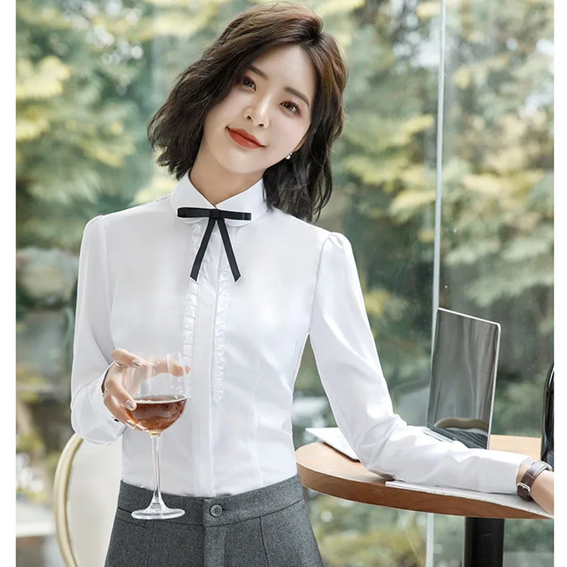 white shirt Костюм женский брючный костюм женский костюмы женские женский костюм Женские деловые штаны, костюмы, Офисная Леди, комплект из 2 предметов, деловой блейзер для работы, костюм на осень и зиму, Женский Плюс Размер - Цвет: white shirt