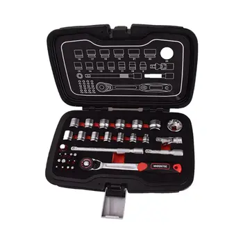 

31pcs Mini Ratchet Wrench Spanner 1/4\" Socket Batch Head Extension Rod Set Tool Y5GD