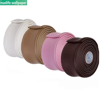 

Brown 3D foam wall stickers floor wall skirt waist line bedroom border strip waterproof anti-collision floor baseboard wallpaper