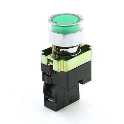 

600V Ui 10A Ith SPST NO. Green Pilot Lamp Momentary Push Button Switch