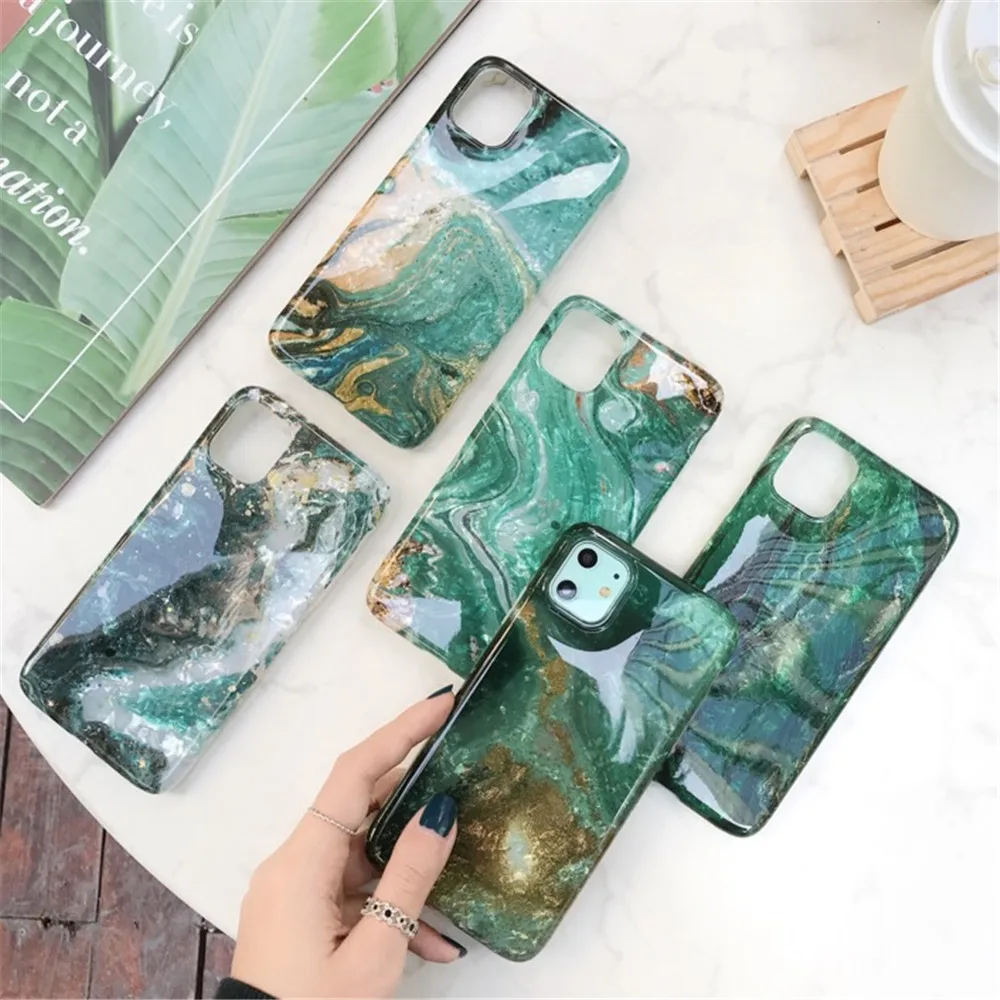 Глянцевый мраморный чехол для iphone 6 7 8 Plus 11 Pro X XS Max XR Блестящий корпус эпоксидный