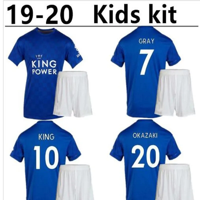 19 20 Детская Футбольная Футболка из Лестер Город серый TIELEMANS PEREIRA CHILWELL MADDISON NDIDI VARDY Детский комплект футболка для футбола