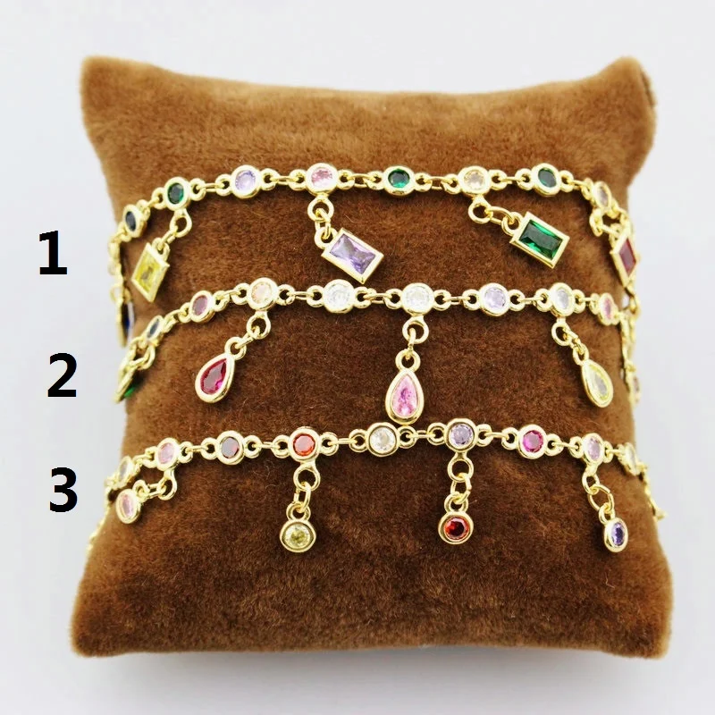 Регулируемый 5 шт./лот дизайн cz браслет, многоцветный кубический цирконий браслет ювелирные изделия, красивый cz браслет