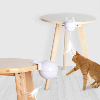 

Pet Toy Ball USB Rechargeable Any Clip Electric Funny Cat Feather Can Replace Detachable Interactive Cat Toy Cat Wand