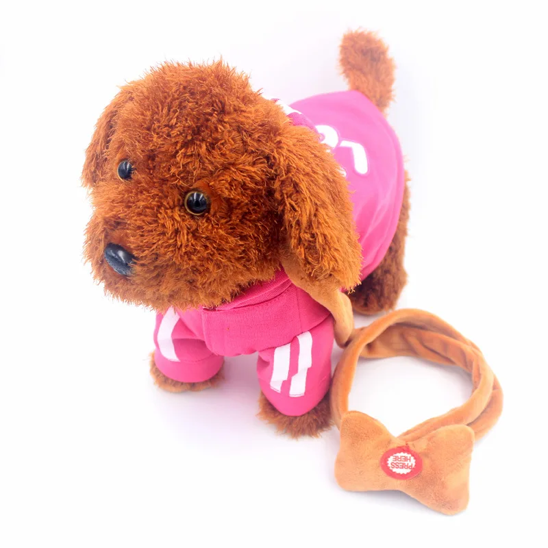 Children Electric Plush Toys Dog Singing Dancing Electronic Machinery Dog Teddy Pet Leash Walk Puppy
