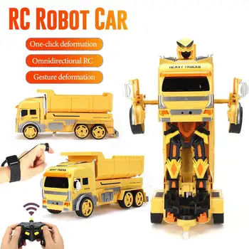 

2 In 1 Gesture Sensing Remote Control Car 1:12 Deformation Transform RC Robot Cars Wireless Models Car Driving Toy Gifts