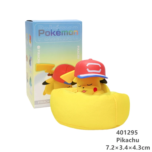 Genuine Pokemon Starry Dream Series Pikachu Jirachi Eevee Komala Snorlax Bulbasaur Anime Figures With Plush Base Model Dolls Toy Pikachu With Box