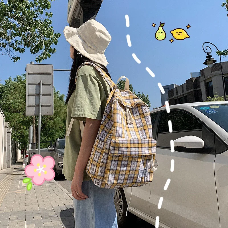 

Japanese-style College Style GIRL'S Backpack Korean-style MORI Series Retro Hand STUDENT'S Backpack Hipster Plaid School Bag Wom