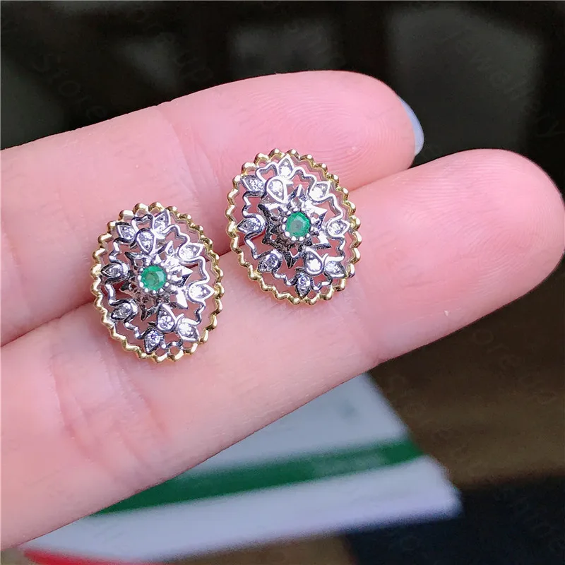 

fine natural emerald Earrings for Women Silver With 925 Sterling Sliver Platinum plating Heart Wedding&Birthday Jewelry