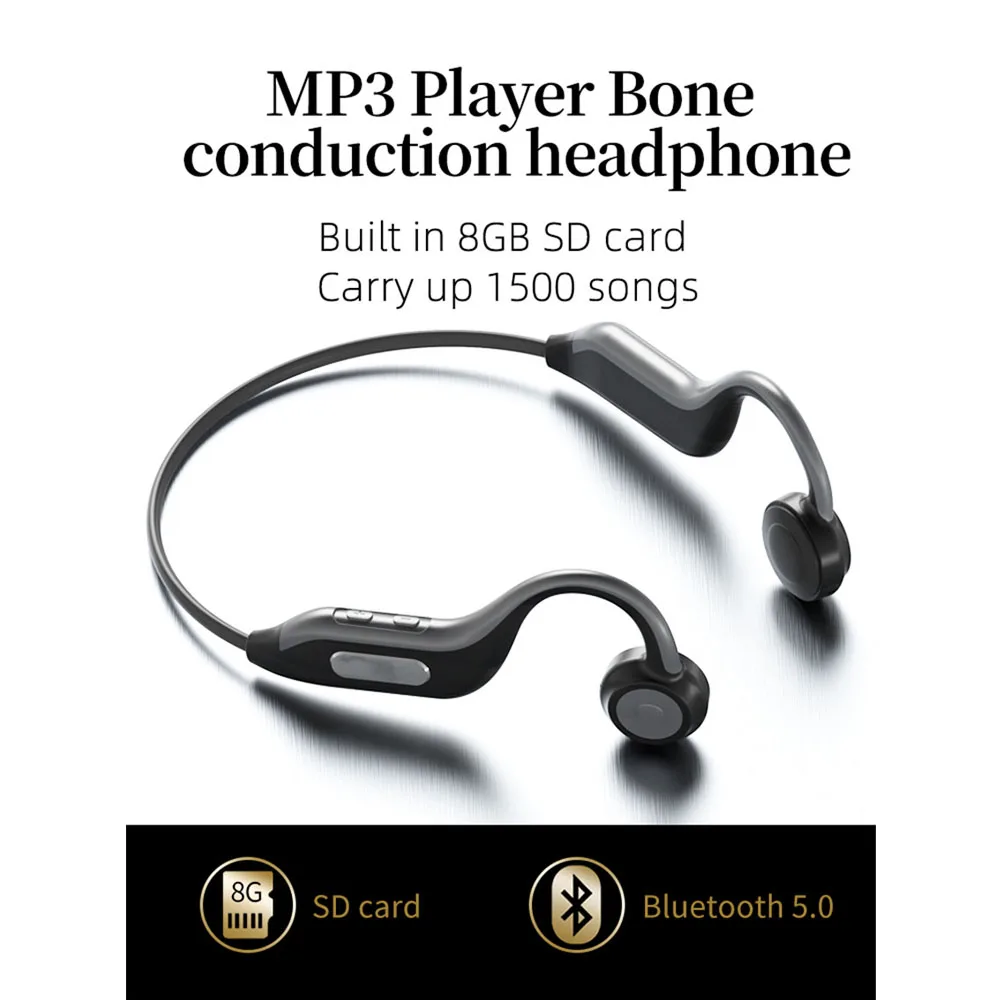B1 костной проводимости Bluetooth 5,0 Bluetooth наушники беспроводные наушники с 8G памяти спортивные водонепроницаемые игровые наушники