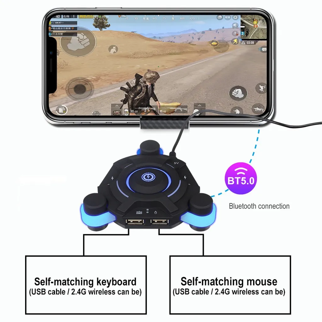 Портативный Мобильный bluetooth-адаптер игровая клавиатура мышь конвертер для Android/IOS для PUBG Playe с мышью и клавиатурой
