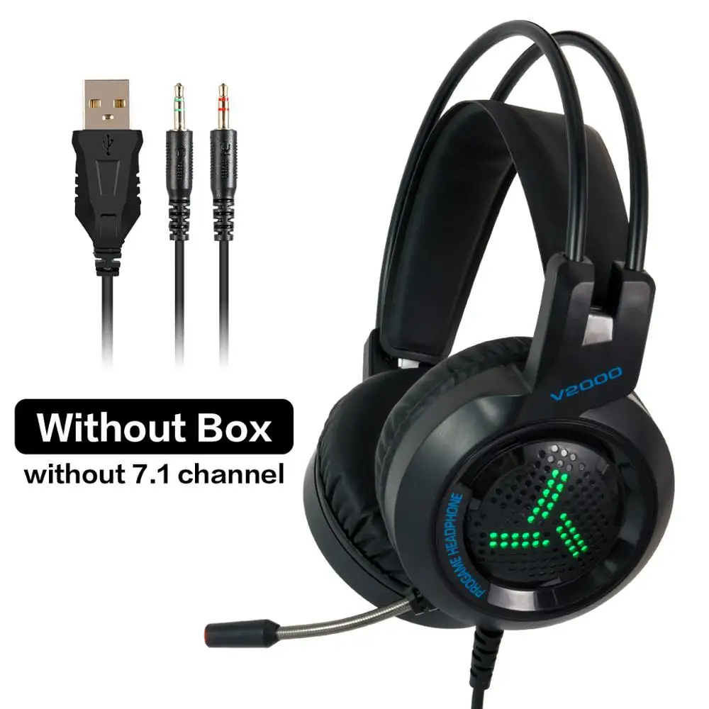 3.5mm plug Cosbary Gaming Headset Stereo Deep Bass Game Headphone with Mic for Computer Profession Gamer 7.1 USB Channel Surround Sound RGB - Цвет: 3.5mm plug
