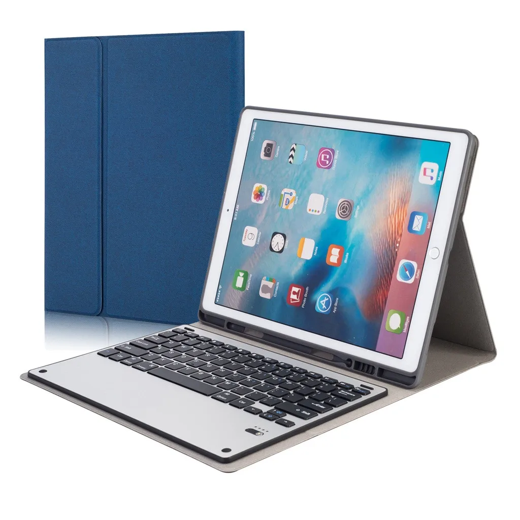 Встроенный перезаряжаемый кожаный чехол для iPad Pro 12,9 / кожаный чехол+ Съемная Беспроводная клавиатура Bluetooth