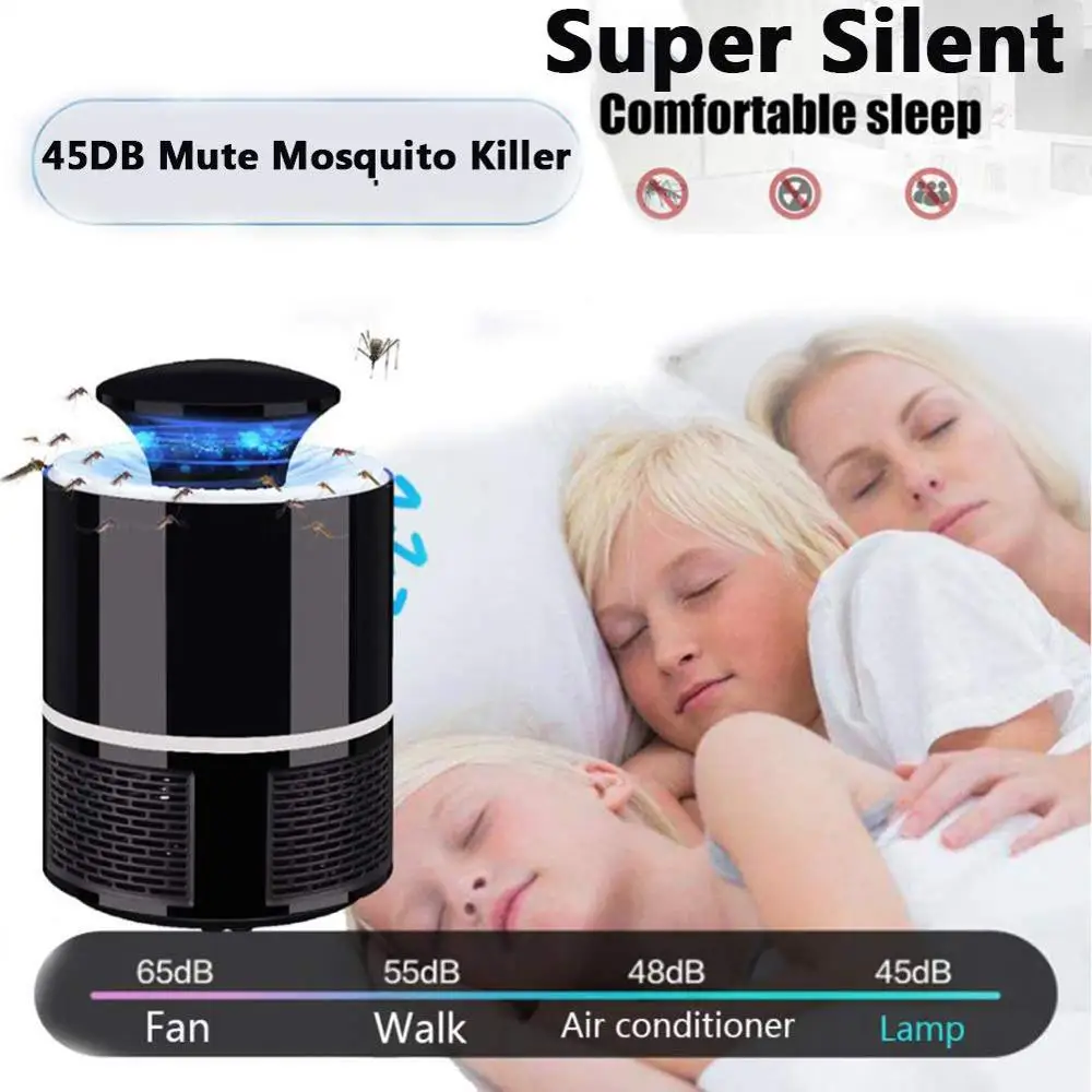 

Home mosquito killer lamp USB Powered Smart Light Control UV LED Photocatalyst Fly Bug Dispeller with Suction Fan