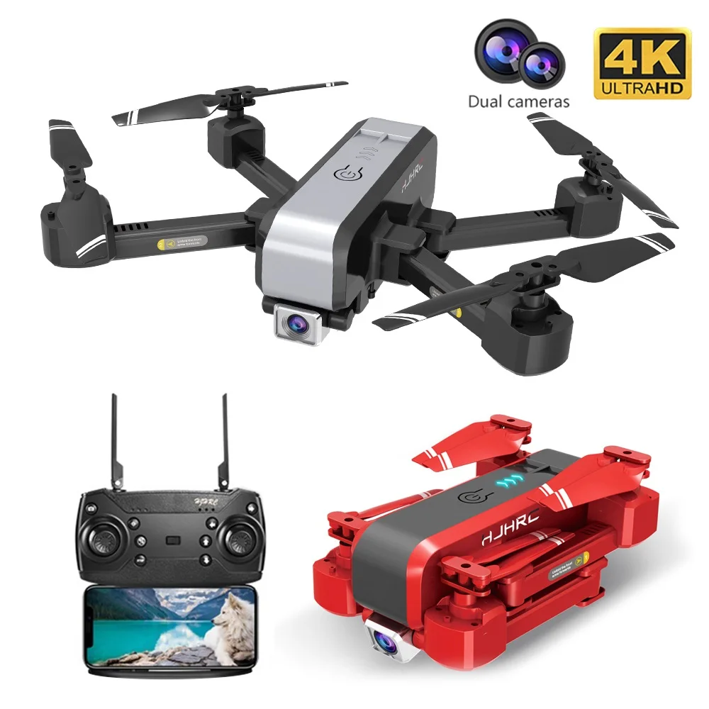 New HJ96 Folding Drone Quadcopter with FPV 4K Dual Camera Face Recognition Hold Gesture Photo Foldable RC | Игрушки и хобби