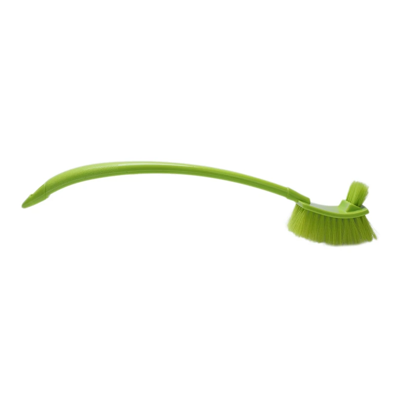 Portable Toilet Brush Plastic Long Handle Bathroom Toilet Bowl Scrub Double Sided Cleaning Brush Energy Class A green