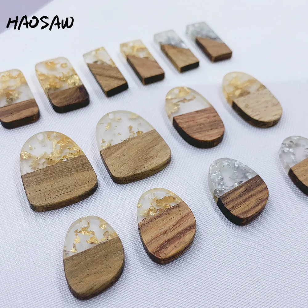 HAOSAW Choose 6 шт./лот полуполимерная древесина/Много дизайнов/Золотая Серебряная