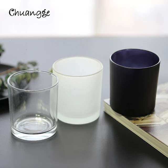 Handmade Diy Aromatherapy Candle Glass Black And White Glass Frosted Glass  Glass Wax Ornament Decorative Glass Candle Jars - Candle Accessories -  AliExpress