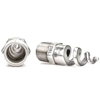 

Spiral Jet Nozzle 1/4" 3/8"1/2" 3/4" 1"1 1/4"316 Stainless Steel Spiral Cone Atomization Nozzle Spray Sprinkler Head Garden