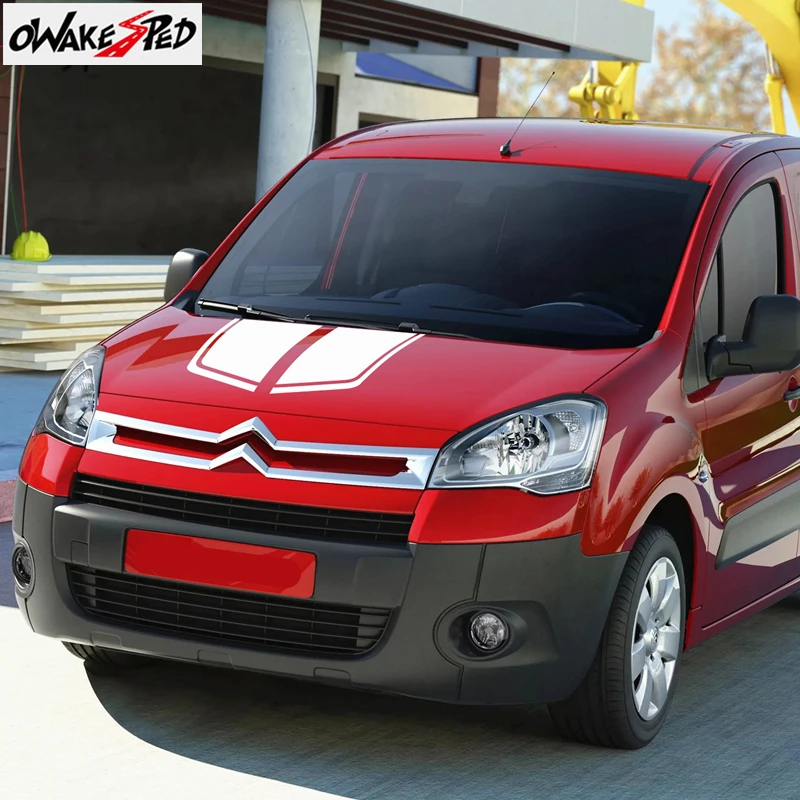 Наклейка на капот автомобиля в полоску для-Citroen Berlingo M XL гоночный спортивный