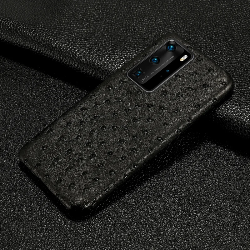 

Genuine Ostrich Leather Phone Case for Huawei P40 P50 P60 Pro P30 Lite Mate 40 50 Pro Cover For Honor 70 80 90 Magic 5 Pro X9A