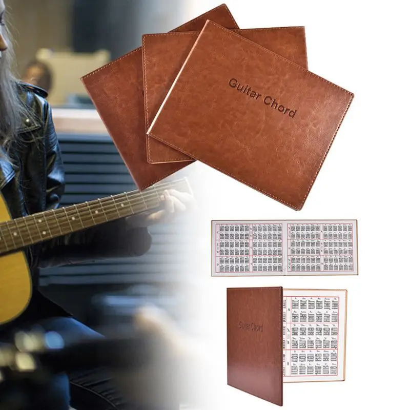 Muspor гитара Chord Book Chart высокое качество из искусственной кожи 6 струн мягкий переплет гитарные аккорды табулатура Guitarra finger упражнение лист