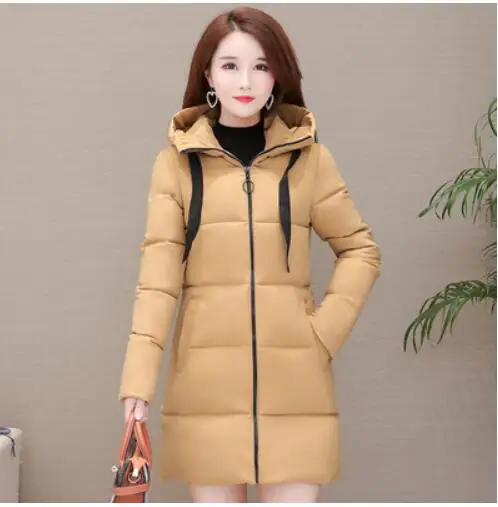 Goose yellow Утепленный пуховик Parker, пальто, женская модная теплая куртка большого размера 6XL с капюшоном, женский пуховик средней длины, пальто для женщин - Цвет: Goose yellow