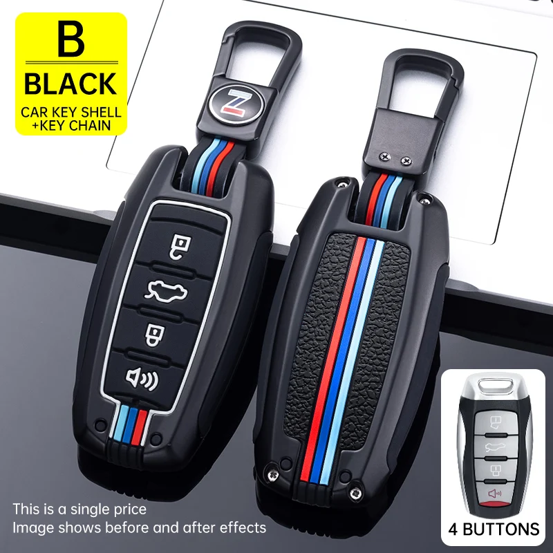 Custodia per chiave d'auto in fibra di carbonio ABS per Tucson, Santa