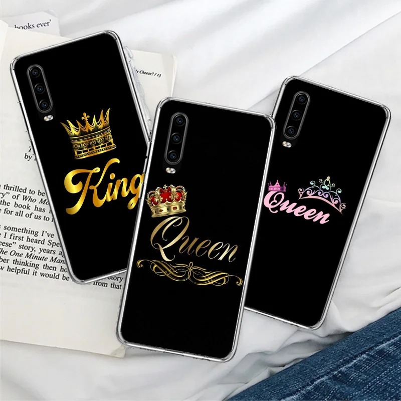 Король Королева Корона чехол для телефона Honor 20 Pro 10 10i 9 8 8A 8S 8X 7A 7S 7X Capa Huawei P Smart 2021 Y9S