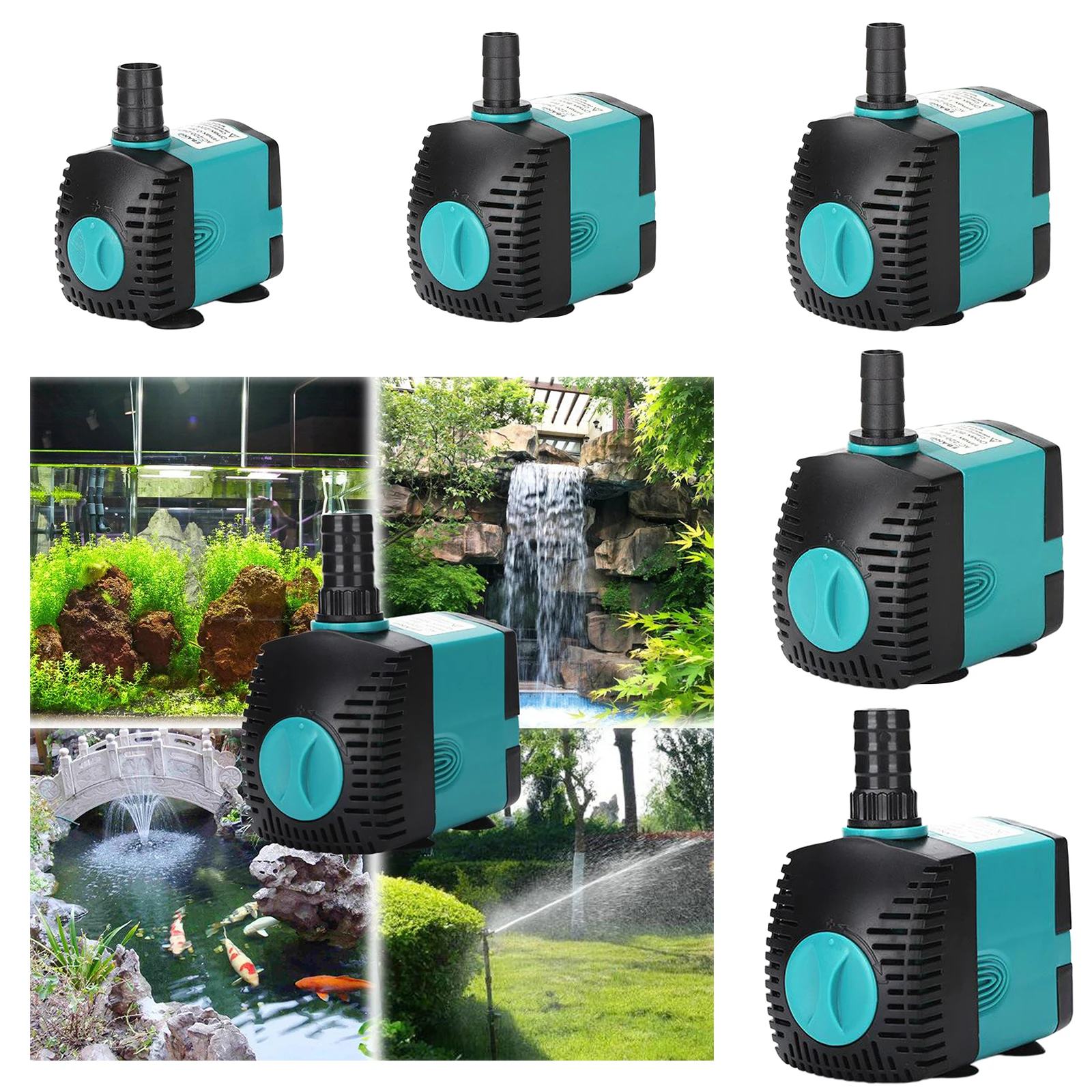 Ultra Quiet Submersible Water Pump Filter Fish Pond Fountain Aquarium Tank High-lift 3 6 10 15 25W 220-3000L/H EU Plug