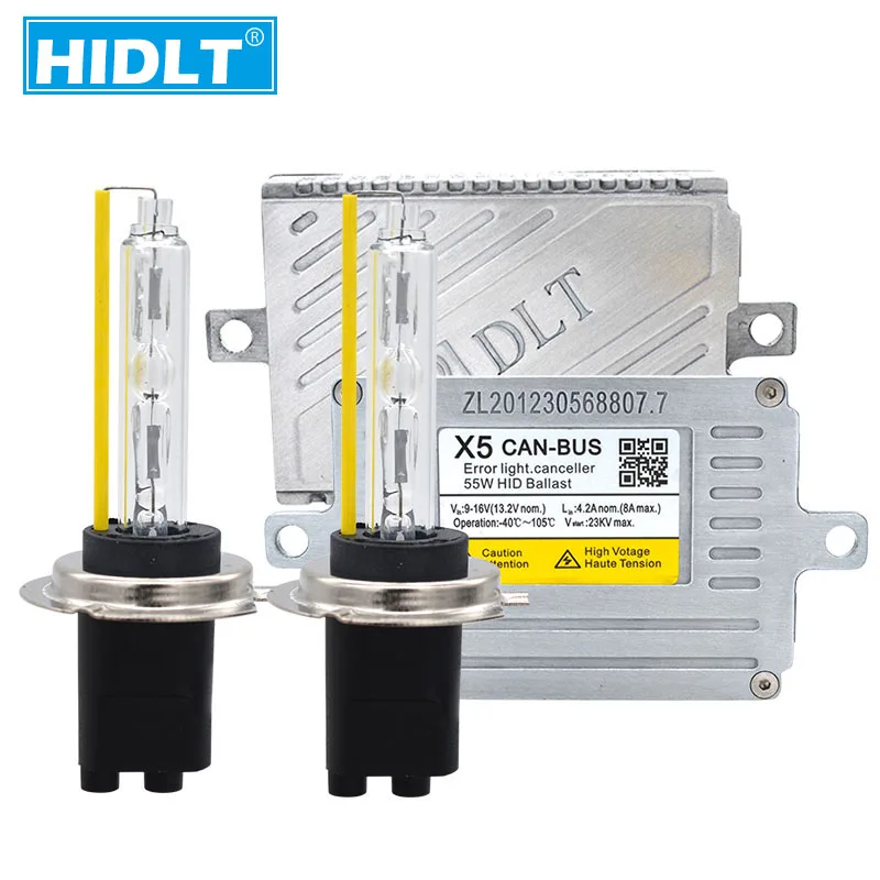 HIDLT AC 55W DLT X5 Canbus Ballast HID Xenon Conversion Headlight Kit 5500K White H1 H3 H7 H11 HB3 HB4 9012 D2H Xenon Bulb Lamp