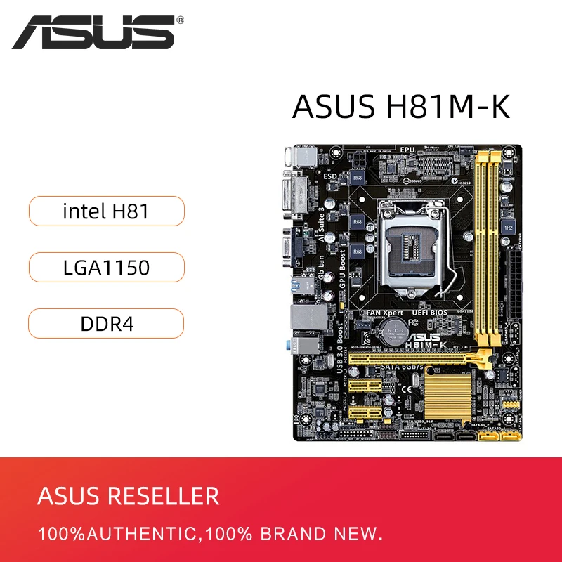 Материнская плата Asus H81 для настольного ПК новая материнская Socket LGA 1150 i3 i5 i7 DDR3 16G