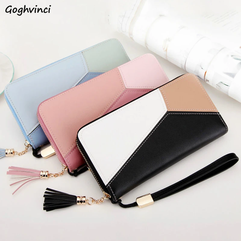 Кошельки женские с кисточками в стиле пэчворк элегантные на молнии высокое