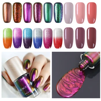

NICOLE DIARY Nail Polish Chameleon Iridescent Flakies Sequins Polish Nail Art varnish Varnish Nail Designs