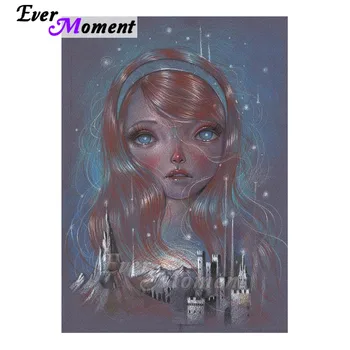 

Ever Moment Diamond Painting Embroidery Full Drill Square Beautiful Girl With Red Hair Mosaic Picture Paint By Diamonds 5L385
