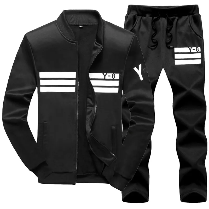 Tracksuit Men Plus Size Brand Men Set Fashion Sporting Suit Sweatshirt+Sweatpants Mens Clothing Slim Male Tracksuit Hooded