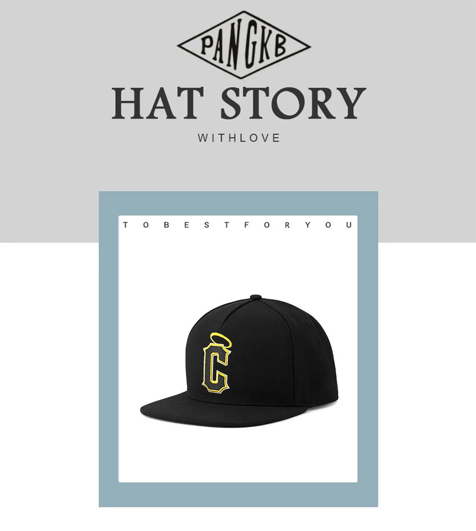PANGKB Brand CANGEL CAP black yellow C basketball hip hop snapback hat for men women adult outdoor casual sun baseball cap