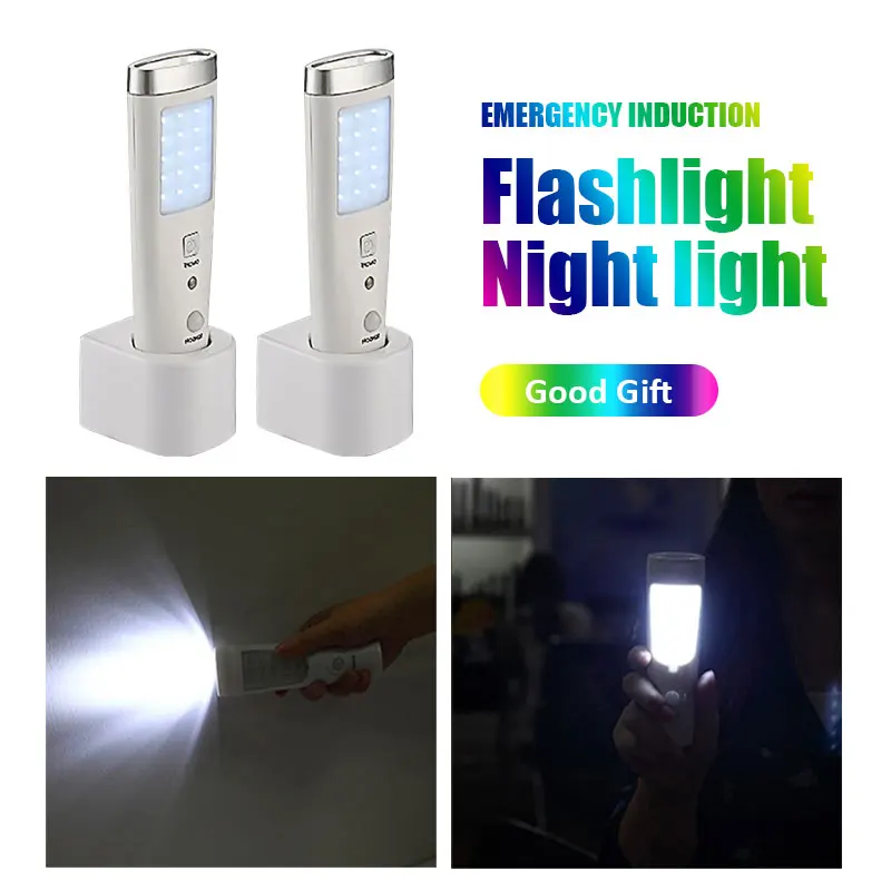 4 In 1 Motion Sensor Wall Night Light Rechargeable Emergency LED Flashlight For Indoor Blackout Outdoor Hurricane EU Regulations | Освещение