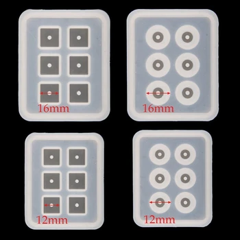 

4Pcs Round Square Silicone Bead Mold with Hanging Holes & 2Pcs Silicone Bead Molds with Holes Square Epoxy Mold