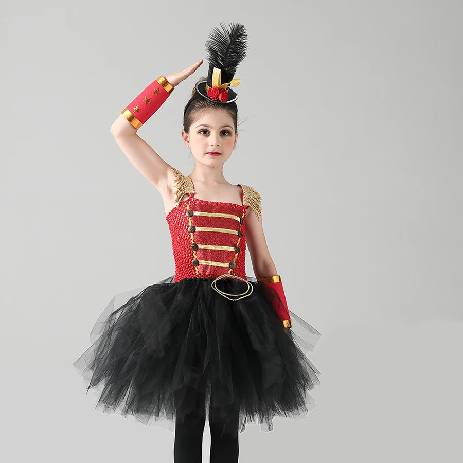 Nutcracker inspired Tutu Dress in Red Black & Gold Girls Nutcracker Halloween Birthday Party Fancy Costume Ringmaster Dresses (3)