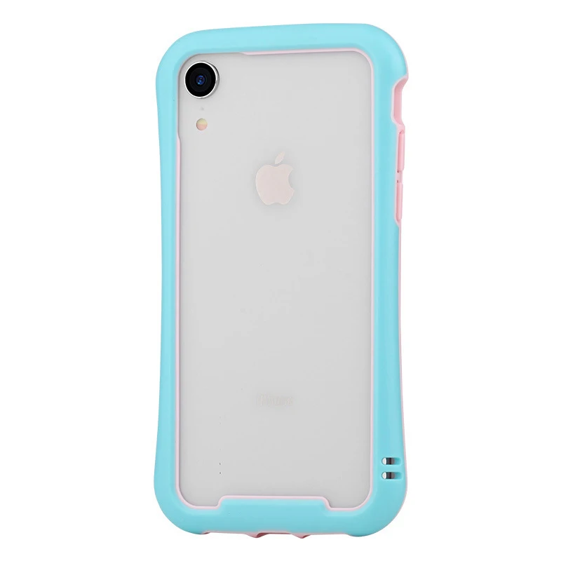 Маленькая поясная рамка Бампер для iphone 11 Pro Max XR Xs X+ 7 8 Plus 6 6S карамельный цвет гибкий ТПУ противоударный чехол - Цвет: Blue