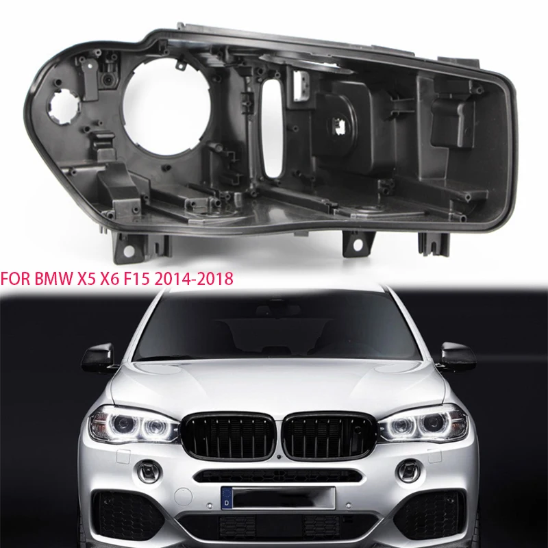 

for bmw X5 X6 F15 2014-2018 shell Headlight black casing lampshade Black lampshade Headlight base lens black case car hood wrap