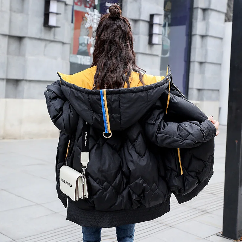 

2019 Winter Casual Hooded Lace-up Fashion Comfortable Elegant Trend Mid-length Cotton-padded Clothes Qyspsm8071