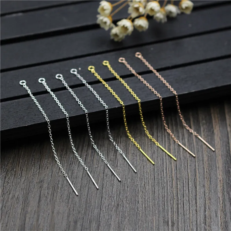 

Real 925 Sterling Silver Chains for Diy Drop Earrings Making Fine Jewelry Accessories Findings Earrings Chain